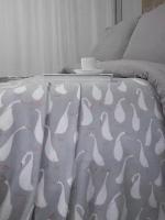 "Плед Гуси" 1,5 спальный флисовый плед La Notta 150 х 200см, серый