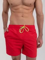 Плавательные шорты мужские однотонные, шорты с сеткой внутри, красный цвет, размер XXXL
