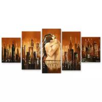 Модульная картина на холсте "Любовь в большом городе" 90x43 см