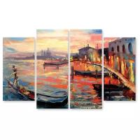 Модульная картина на холсте "Закат в Венеции" 90x56 см