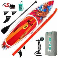 SUP board надувной FunWater 11'6 Koi / Двухслойный сап борд / Доска для плавания с веслом