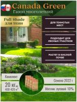 Газонная трава семена для тени 20 кг, Газон"Canada Green Full Shade " на 400-450кв. м