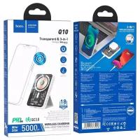 Беспроводной внешний аккумулятор 3В1 MagSafe для iPhone, hoco Q10, 5000 mAh, быстрая зарядка PD и QC3.0