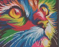 Алмазная мозаика картина Радужный котик 35*43,5см
