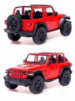Металлическая машинка Kinsmart 1:34 «2018 Jeep Wrangler (открытый верх)» инерционная, красная KT5412DA-4
