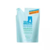 SHISEIDO Шампунь для тела мужской с охлаждающим и дезодорирующим эффектом SEA BREEZE аромат мяты мягкая упаковка 400мл