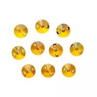Хрустальные стразы пришивные круглые Astra&Craft 10 мм, желтые, 10 шт (упак), арт. РИ002НН10