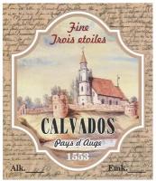 Этикетка для бутылок самоклеящаяся "CALVADOS" 85*100 мм, 25 шт