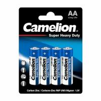 Батарейки солевые CAMELION BLUE SUPER HEAVY DUTY 3215, R6, АА, 1.5В, 960 мАч, упаковка 4шт