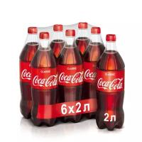 Coca-Cola Напиток безалкогольный сильногазированный, 6 шт по 2л