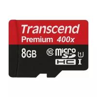 Transcend Карта памяти Micro SDHC 8GB Class 10 Transcend TS8GUSDU1 400x + SD