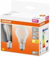 LEDSCLA60 7W/827 230VGLFR E27 Экопак1X2лампы OSRAM - филамент лампа