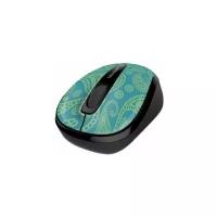 Беспроводная компактная мышь Microsoft Wireless Mobile Mouse 3500 Limited Edition Aqua Paisley Black USB