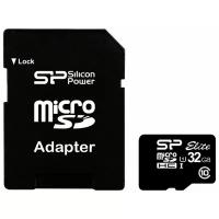 Карта памяти Silicon Power microSDHC 32 ГБ Class 10, UHS-I U1, R/W 25/14 МБ/с, адаптер на SD