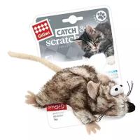 Игрушка для кошек GIGWI Catch&scratch Мышка с кошачьей мятой, пятнистая (10 см)