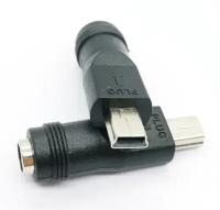 Переходник 5,5x2,1 мама на Mini USB папа 5 Pin