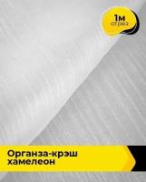 Ткань для шитья и рукоделия Органза-крэш Хамелеон 1 м * 150 см, белый 002