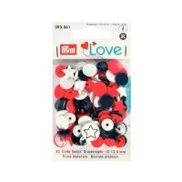 Кнопки Prym Кнопки непришивные Love - Color Snaps звезда (3930**) 12 мм, 30 шт., красный/белый/темно-синий