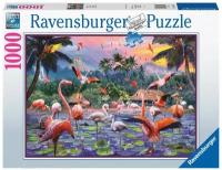 Пазл Ravensburger 1000 деталей: Розовые фламинго