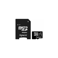 Карта памяти Apacer microSDHC Card Class 10 UHS-I U1 + SD adapter 32 GB, адаптер на SD