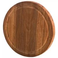 Доска разделочная Agness деревянная круглая, диаметр 30 см, толщина 2 см, бук (430-115)