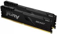 Оперативная память для компьютера 32Gb (2x16Gb) PC4-25600 3200MHz DDR4 DIMM CL16 Kingston FURY Beast Black (KF432C16BBK2/32)