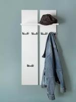 Вешалка настенная с полками и крючками для верхней одежды в прихожую лофт 110 см*50 см*22 см