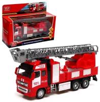 Машина металлическая «Пожарная машина», 21 см, световые и звуковые эффекты, подвижные детали, инерция