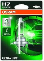 Лампа галогенная OSRAM H7 Ultra Life 12V 55W, 1шт., 64210ULT-01B