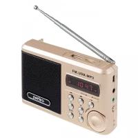 Perfeo Радиоприемник мини-аудио Sound Ranger, УКВ+ FM, MP3 USB TF, USB-audio, BL-5C 1000mAh, шамп.золот SV922AU PF 3185