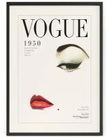 Плакат на стену с обложкой Вог (Vogue) с портретом девушки 1950 года 70 x 50 см в тубусе