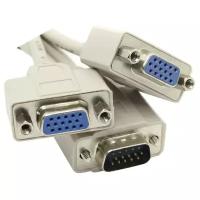 Кабель-разветвитель Vcom VGA 1 - 2 (1x15M/2 x15F), {VGA Spliter Cable 0.3m}, (VVG6530)