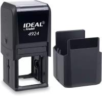 Оснастка автоматическая для печати Ideal 4924, 40х40 мм, черный корпус, синяя штемпельная подушка