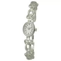 Наручные часы Чайка женские, кварцевые, корпус серебро, 925 проба