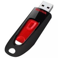 Флешка SanDisk Ultra 64 ГБ, черный/красный