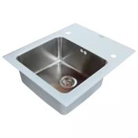 Врезная кухонная мойка ZorG Sanitary INOX GL-5061-WHITE, 50х61см, нержавеющая сталь