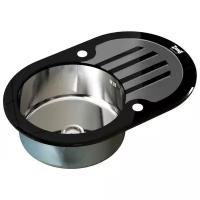 Врезная кухонная мойка ZorG Sanitary INOX GL-7851OV BLACK, 51х78см, нержавеющая сталь