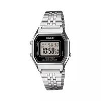 Наручные часы CASIO LA680WA-1, черный, серебряный