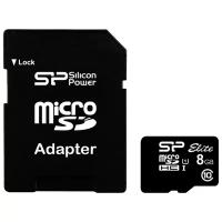 MicroSD 8GB Silicon Class 10 Elite UHS-I + SD адаптер