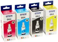 Оригинальный набор чернил Epson T6641-6644 (T6646), блистер