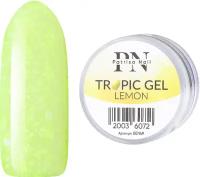 BD149 TROPIC GEL Lemon гель для дизайна c белыми шестигранниками 5 гр