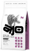 AJO Cat Delicate Taste 1,5 кг с ухой полнорационный корм для привередливых кошек и котят с индейкой