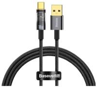 Кабель Baseus Explorer Series Auto Power-Off Fast Charging Data Cable USB to Type-C 100W 1m Black (CATS000201)