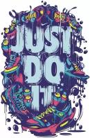 Термонаклейка для одежды "Just do it", термотрансфер, 19х29 см