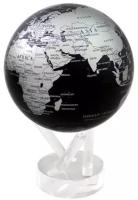 Глобус самовращающийся черный с серебром с политической картой Мира Mova Globe