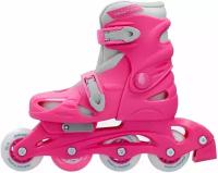 Роликовые коньки REACTION Rock, для девочек, размер 32-35, колеса 64мм, ABEC 1, розовый [107220-80]