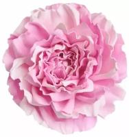 Заколка-брошь для волос/одежды/сумки крупный цветок роза розовый двухцветный 0809м