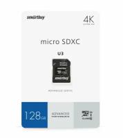 Smart buy Карта памяти Micro SecureDigital 128GB Smartbuy U3 V30 A1 Advanced R W up to 90 55 с адапт SB128GBSDU1A-AD