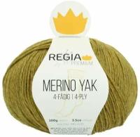 Пряжа MERINO YAK Schachenmayr REGIA PREMIUM, 100 гр/400 м, цвет 07516 зелено-золотистый (gras green meliert)