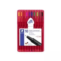 Ручки перманентные "Triplus Permanent", 0,3 мм, 10 цветов